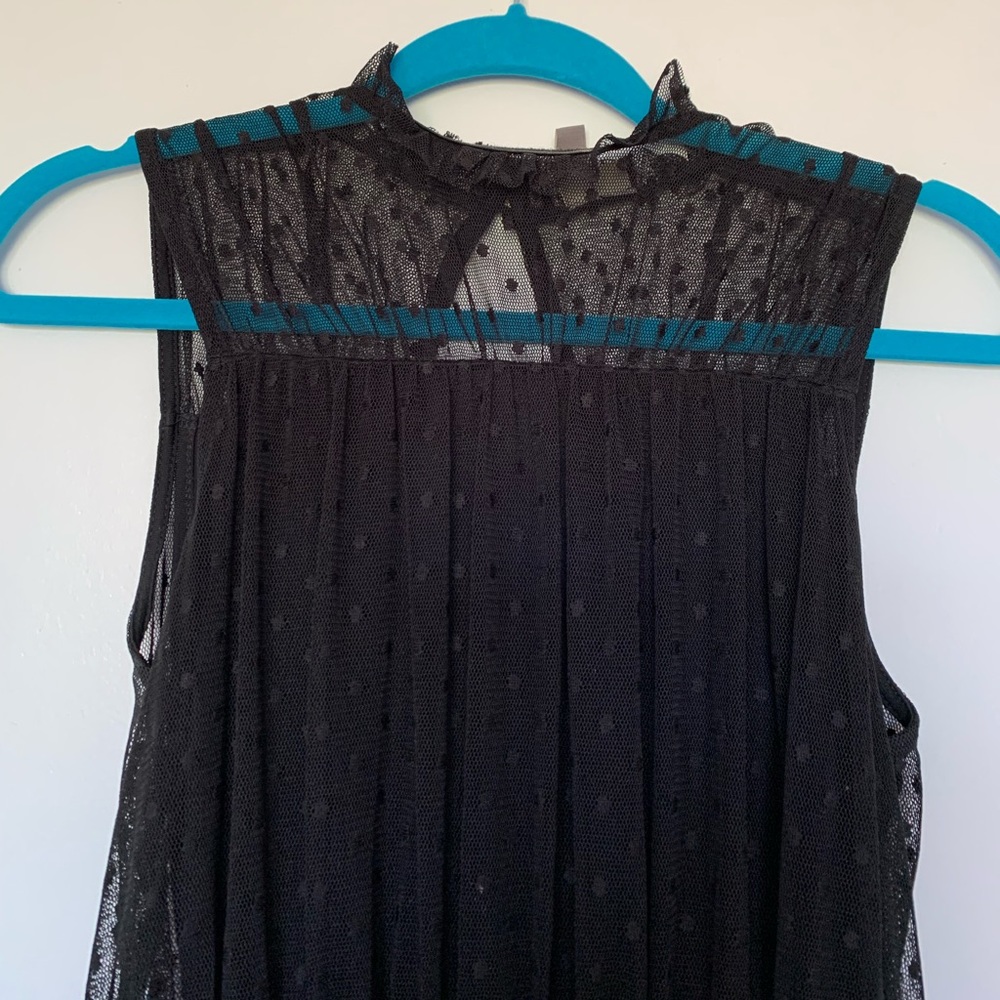 Midi black dotted mesh dress